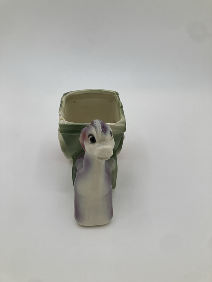 Vintage Donkey & Cart Planter – Ceramic Pastel Animal Planter Japan 1950s - Picture 4 of 6